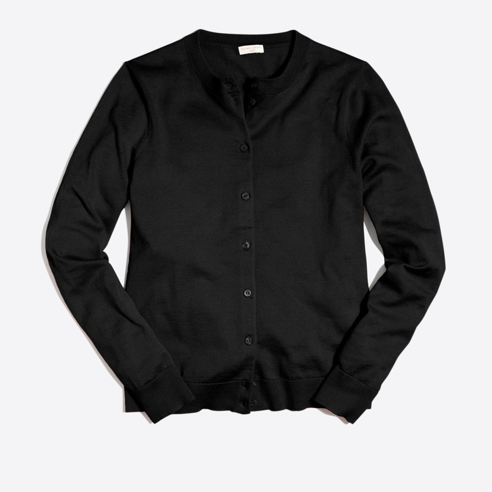 NWT! J Crew Factory - Classic Cotton Cardigan Sweater - Black - Size Small